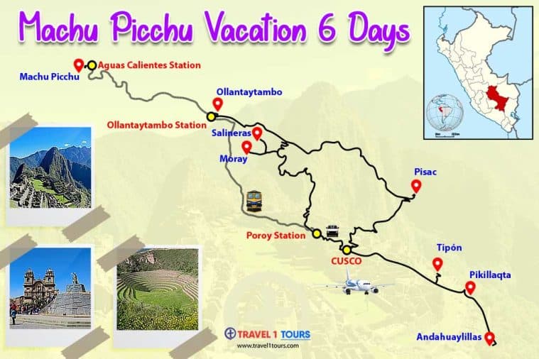 Map of Machu Picchu Vacation